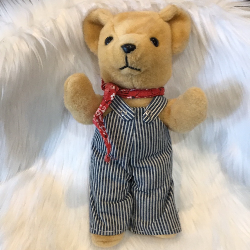 Vintage conductor teddy bear